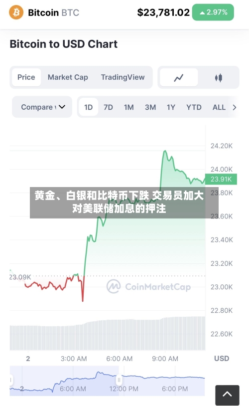 黄金、白银和比特币下跌 交易员加大对美联储加息的押注-第3张图片