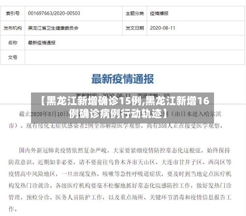 【黑龙江新增确诊15例,黑龙江新增16例确诊病例行动轨迹】-第2张图片