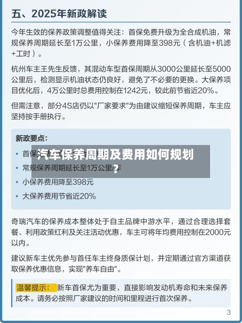 汽车保养周期及费用如何规划?-第2张图片