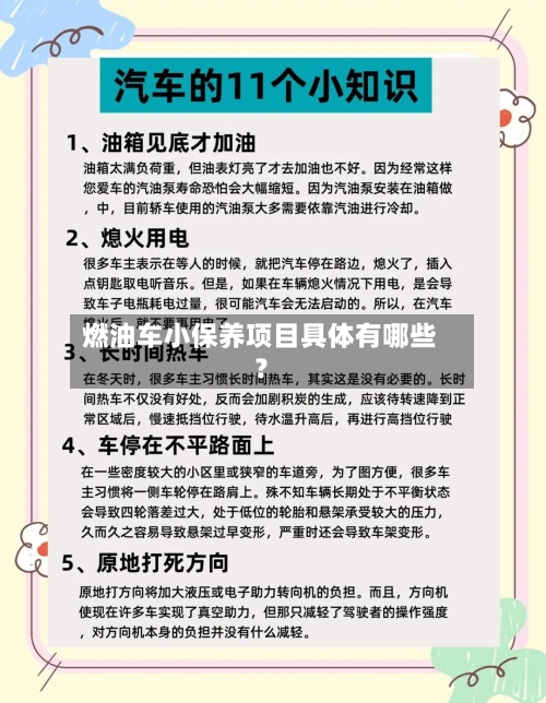 燃油车小保养项目具体有哪些?-第3张图片