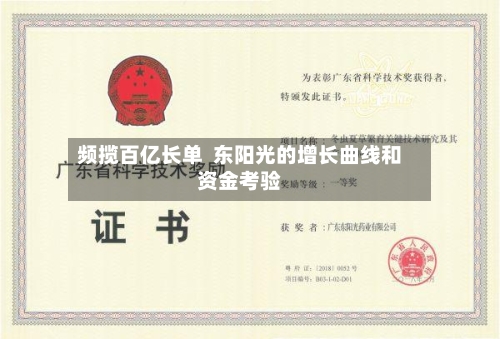 频揽百亿长单 东阳光的增长曲线和资金考验-第2张图片