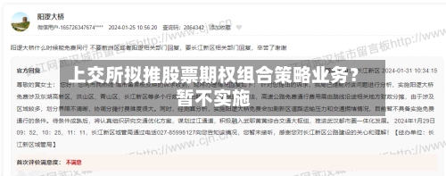 上交所拟推股票期权组合策略业务?暂不实施-第1张图片
