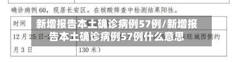 新增报告本土确诊病例57例/新增报告本土确诊病例57例什么意思-第3张图片